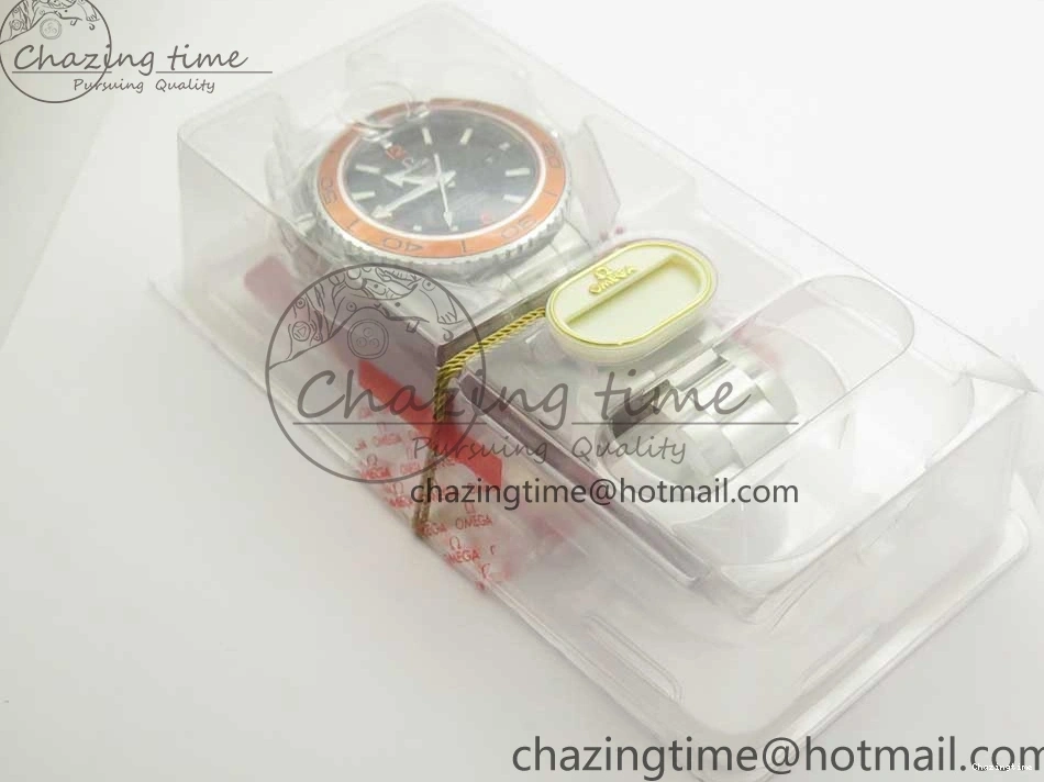 0128 Tailored Planet Ocean Professional Orange Bezel 45.5mm 1:1 VSF Best Edition on SS Bracelet A8500 Super Clone (2 Straps) 7950